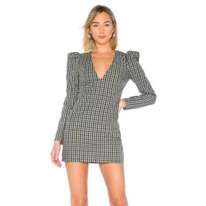 Lovers + Friends Reyes Check Puffy
Shoulders Dress